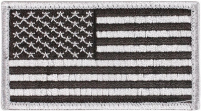 Серебряная нашивка флаг США с термоосновой Rothco U.S. Flag Patch - Silver / Forward (77 x 51 мм) 1666, фото