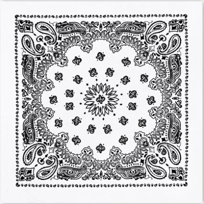 Белая бандана с черным орнаментом Rothco Trainmen Bandana White (56 x 56 см) 4050, фото