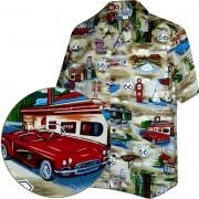 Men's Hawaiian Shirts Allover Prints 410-3812 Khaki