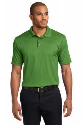 Потоотводящая мужская зеленая футболка поло с жаккардовой текстурой Port Authority, фото