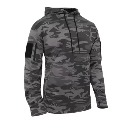Тактическая толстовка черний камуфляж Rothco Concealed Carry Hoodie Black Camo 6135, фото