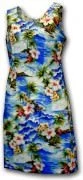 Pacific Legend Hawaiian Tank Dress 315-3238 Blue