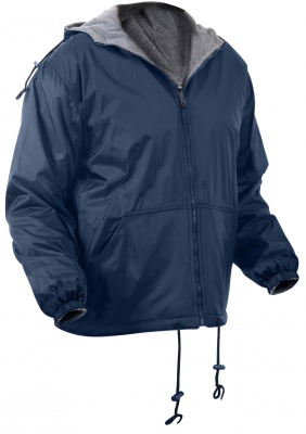 Куртка ветровка темно-синяя с флисом Rothco Fleece-Lined Reversible Hooded Jacket Navy Blue 8263, фото