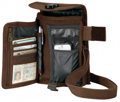 Сумка для документов коричневая Rothco Canvas Travel Portfolio Bag Brown 2125, фото
