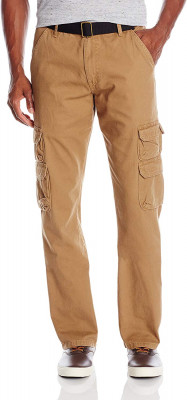 Карго брюки просторного кроя Wrangler Authentics Premium Relaxed Straight Twill Cargo Pant Acorn ZM6BLAT, фото