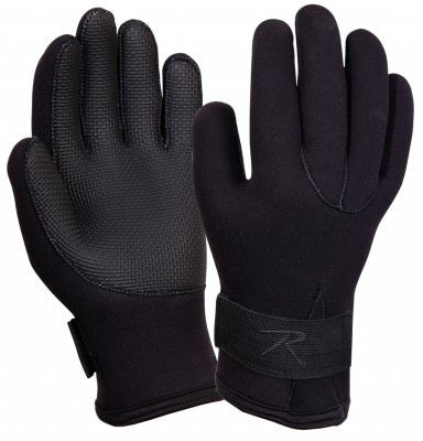 Перчатки зимние черные неопреновые Rothco Waterproof Cold Weather Neoprene Gloves Black 33550, фото