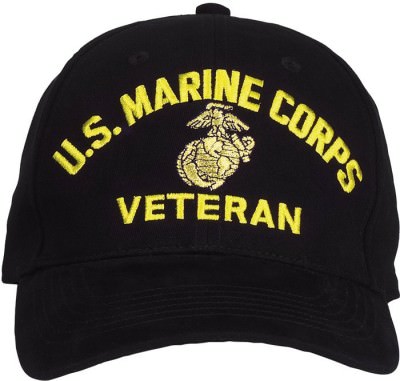 Лицензионная черная бейсболка с надписью "U.S.M.C. Veteran" Rothco U.S. Marine Corps Veteran Hat 9266, фото