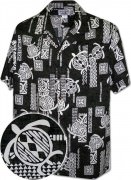 Men's Hawaiian Shirts Allover Prints 410-3856 Black