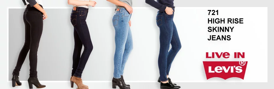 Женские облегающие джинсы с высокой посадкой Levi's 721 High Rise Skinny Jeans из 60% хлопка, 22% вискозы, 16% полиэстера и 2% эластана
