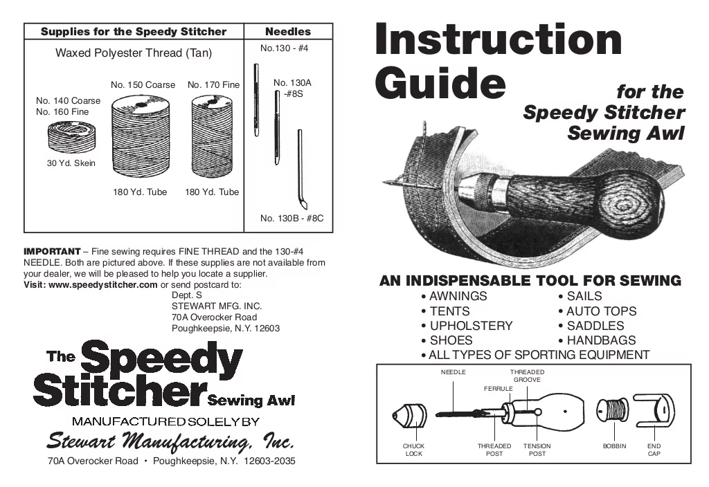 Инструкция к скоросшивателю The Speedy Stitcher Sewing Awl - 1125 первая часть