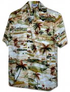 Pacific Legend Men's Hawaiian Shirts 410-3936 Khaki