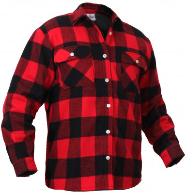 Рубашка фланелевая буффало красная с флисовым подкладом Rothco Fleece Lined Flannel Shirt 2739, фото