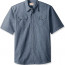 Рубашка голубая с коротким рукавом Wrangler Authentics Men's Short Sleeve Classic Woven Dark Chambray - Рубашка голубая с коротким рукавом Wrangler Authentics Men's Short Sleeve Classic Woven Dark Chambray