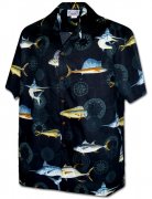 Pacific Legend Men's Hawaiian Shirts 410-3934 Black
