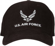 Бейсболка Rothco Baseball Cap - Black w/ U.S. Air Force Logo