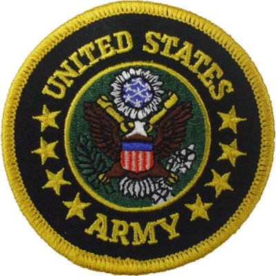 Нашивка круглая с логотипом Армия США "US ARMY" на термоклеевой основой Rothco US Army Round Patch 1589, фото