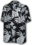 Paradise Motion Men's Rayon Hawaiian Shirts 470-107 Black