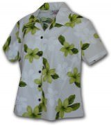 Pacific Legend Pink Plumerias Hawaiian Shirts - 348-3551 Lime