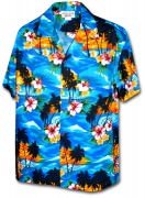 Men's Hawaiian Shirts Allover Prints - 410-3104 Blue