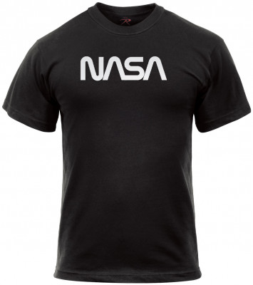 Футболка с винтажным логотипом НАСА Rothco Authentic NASA Worm Logo T-Shirt Black 2144, фото