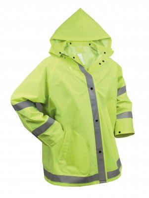Куртка дождевик яркий лайм Rothco Safety Reflective Rain Jacket Safety Green 3654, фото