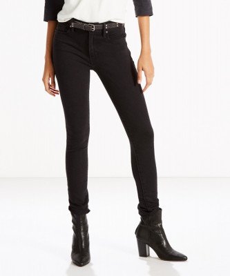 Женские облегающие джинсы с высокой посадкой Levi's 721 High Rise Skinny Jean Soft Black 188820024, фото