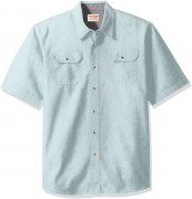 Wrangler Authentics Men's Short Sleeve Classic Woven Shirt Sterling Blue