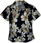 Pacific Legend Native Hibiscus Hawaiian Shirts - 348-3559 Black