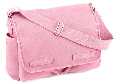 Классическая розовая винтажная сумка почтальона Rothco Vintage Washed Canvas Messenger Bag Pink 8154, фото
