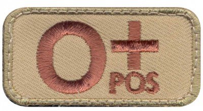 Rothco Airsoft Morale Velcro Patch - O Positive Blood Type # 73191, фото
