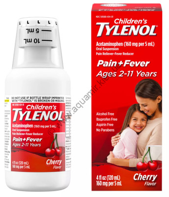 Противовоспалительное средство для детей Tylenol (Тайленол) с парацетамолом в виде сиропа (ацетаминофен 160mg/5 мл), фото