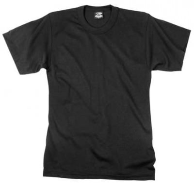 Потоотводящая черная футболка Rothco Moisture Wicking T-Shirt Black 9590, фото