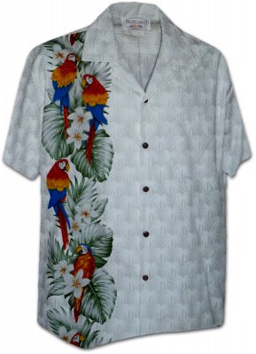 Гавайская рубашка Pacific Legend Men's Single Panel Hawaiian Shirts - 444-3830 White, фото