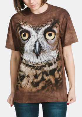 Футболка The Mountain T-Shirt Great Horned Owl Head 103447, фото