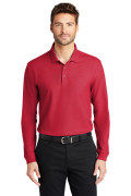 Port Authority Long Sleeve Core Classic Pique Polo Rich Red K100LS