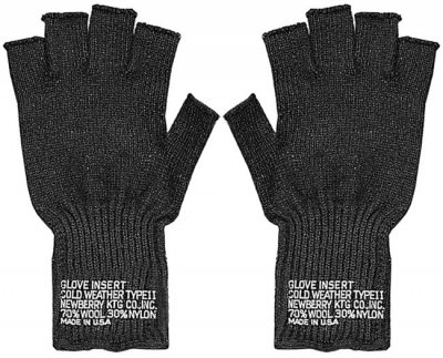Перчатки американские беспалые черные шерстяные Newberry Knitting® Cold Weather Fingerless Glove Insert Type II Black 8411, фото
