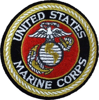 Круглая нашивка Корпуса Морской Пехоты США «Глобус и якорь» с текстом «United States Marine Corps» (4 дюйма) Deluxe Round U.S.M.C. Patch 1549, фото