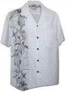 Pacific Legend Men's Single Panel Hawaiian Shirts - 444-3828 Snow