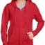 Толстовка Gildan Women's Heavy Blend Full-Zip Hooded Sweatshirt Red - Женская красная толстовка на молнии Gildan Women's Heavy Blend Full-Zip Hooded Sweatshirt Red