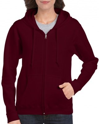 Толстовка Gildan Women's Heavy Blend Full-Zip Hooded Sweatshirt Maroon, фото