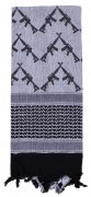 Rothco Crossed Rifles Shemagh Tactical Scarf White - 8737 