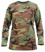 Rothco Womens Long Sleeve Camo T-Shirt Woodland Camo 3678
