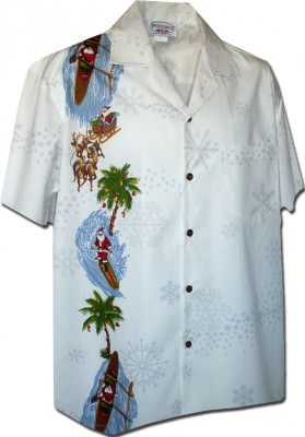 Гавайская рубашка Pacific Legend Men's Single Panel Hawaiian Shirts - 444-3787 White, фото