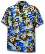 Men's Hawaiian Shirts Allover Prints 410-3238 Blue