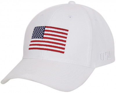 Бейсболка белая с флагом США Rothco USA Flag Low Pro Cap 4604, фото