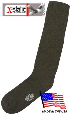 Американские оливковые военные носки с серебром Special T Hosiery Military Cushion Sole Socks Olive Drab 6419, фото
