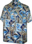 Men's Hawaiian Shirts Allover Prints - 410-3888 Navy