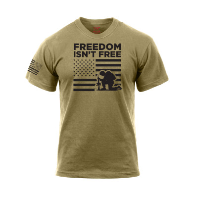 Футболка койотовая с флагом США и надписью «Свобода не бесплатна» Rothco "Freedom Isn't Free" T-Shirt Coyote Brown 10891, фото
