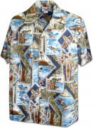 Men's Hawaiian Shirts Allover Prints - 410-3888 Slate