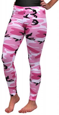 Женские розовые камуфлированные леггинсы Women Military Style Leggings Pink Camo 3188, фото